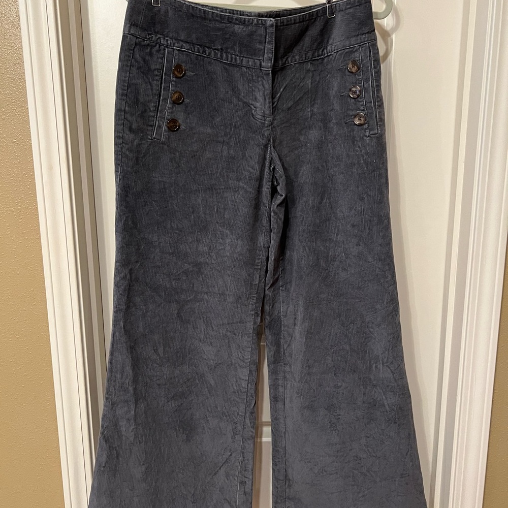 London Jean grey wide leg corduroy pants
